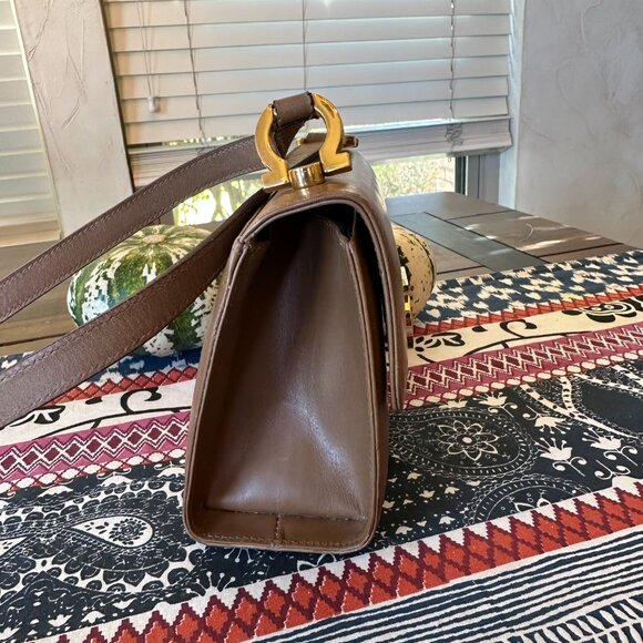 Salvatore Ferragamo Gancini Mini Tan Crossbody - Picture 5 of 15